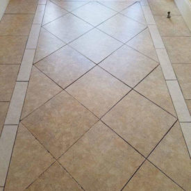 Tile clean & re-grout:  BEFORE